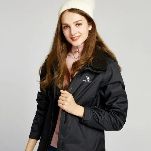骆驼牌cameljeans 2020新品女款秋冬户外冲锋衣 防风保暖单层冲锋衣
