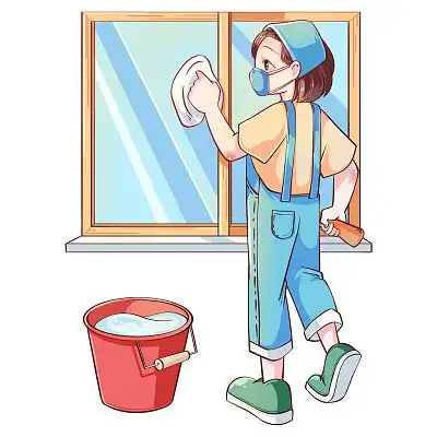 卡通家庭家政清洁打扫整理插画素材png