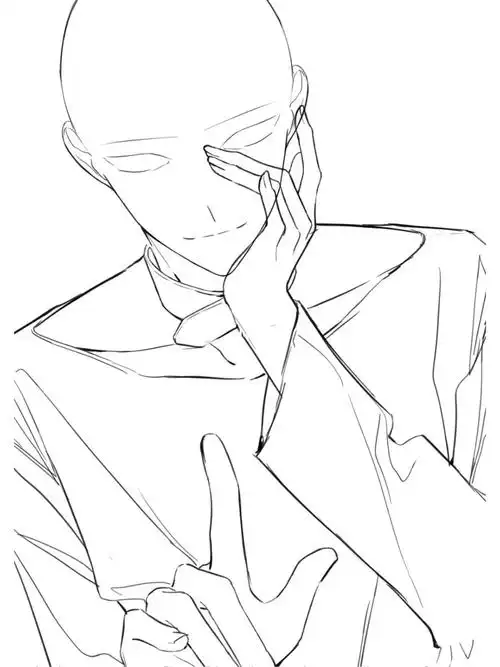 单人线稿模板 绘画参考#绘画日常  #板绘  #绘画