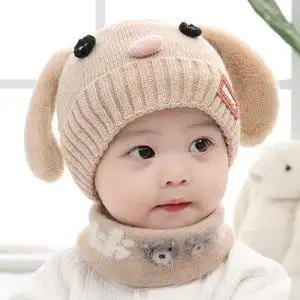 6-12个月女宝宝毛线冬天儿童护耳帽男 1  女童戴的两岁女宝3岁六诵