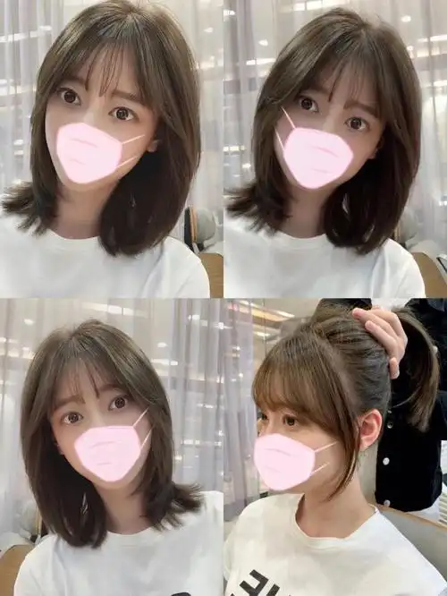 初恋头方脸肉脸显脸小发型,女生长发剪短冬季不能错过锁骨发,批着扎起