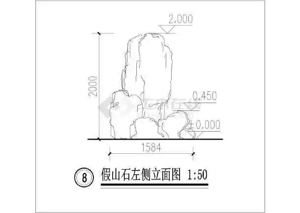 假山平面图cad