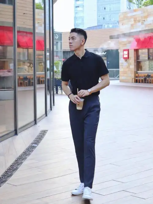 夏季穿polo衫配西裤一看就是高质量人类