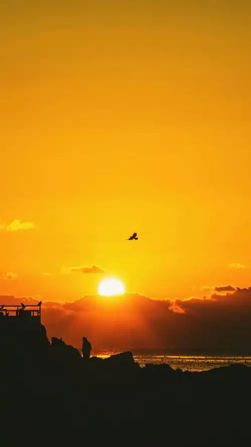 晚霞黄昏日落风景手机端h5背景