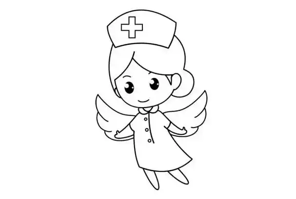 白衣天使简笔画画法步骤教程,简笔画图片