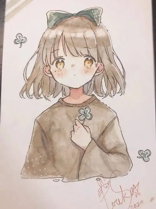 水彩插画| 简单好画的一组水彩漫画女生头像手绘 新手临摹