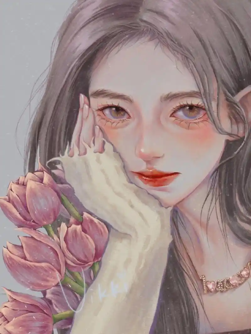 照片转手绘练习|鞠婧祎 摸个鱼,挺喜欢努力营业的女爱豆的 	 妆造好美