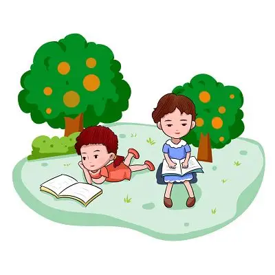 卡通人物儿童读书学习读书日看书