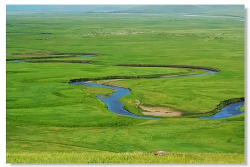 草原腹部的河流河曲