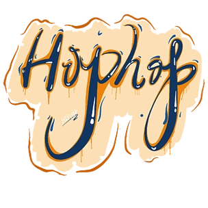 hiphop橙蓝色手绘涂鸦风原创艺术字