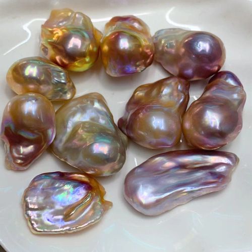 特价珍珠diy_极光超巴洛克珍珠天然活体淡水珍珠河蚌直播现开diy不补