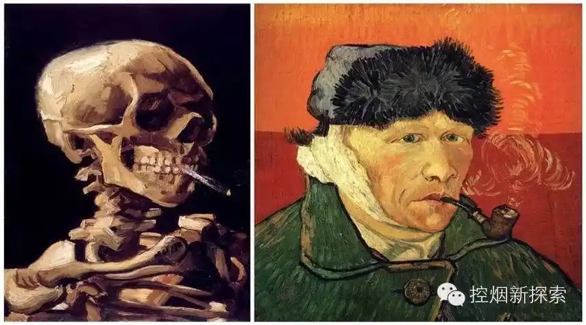 荷兰阿姆斯特丹梵高美术馆藏,在纯黑色的背景下,一副森森惨的骷髅头