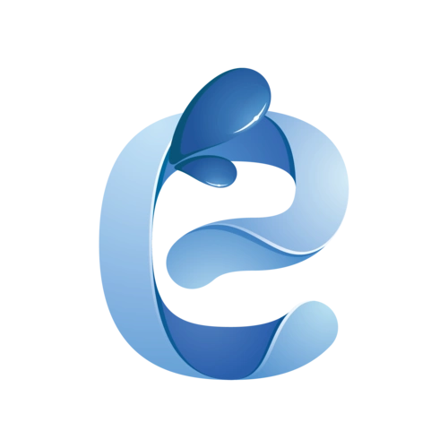 蓝色水纹字母字体e图片