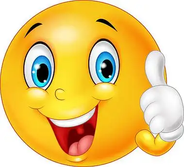 快乐的笑脸表情符号竖起大拇指