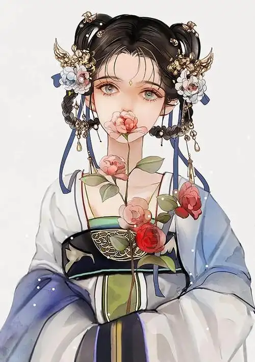 中国风浓郁的二次元美女插画,人物有一种孤婉的气质|插画师|古风|画风