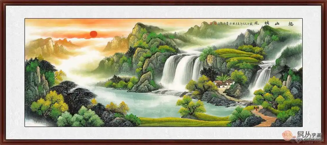 2旺财风水画 刘燕姣青绿山水画《福山绣水》.jpg