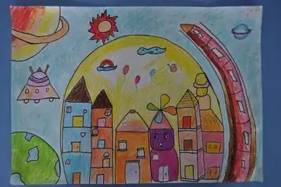 神奇的房子科幻画简笔画 简笔画图片大全-普车都