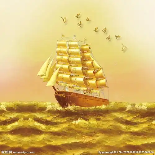 一帆风顺 金色帆船设计图__移门图案_广告设计_设计图库_昵图网nipic.