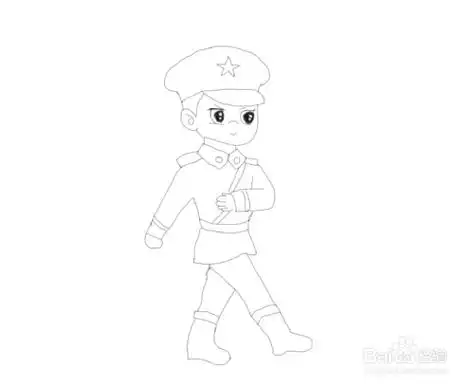 军人简笔画全身如何画
