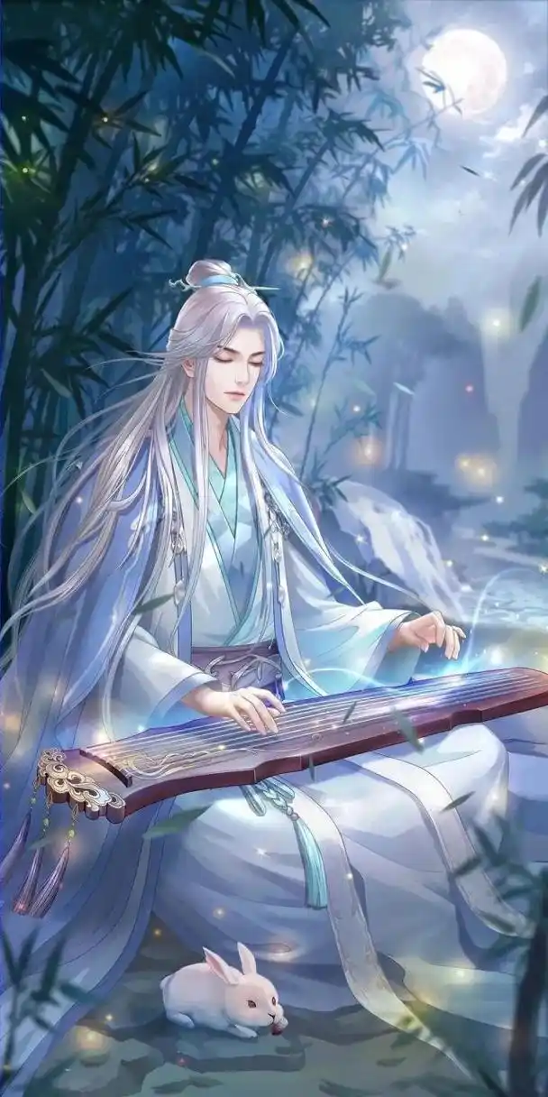 帅气的白发古风头像