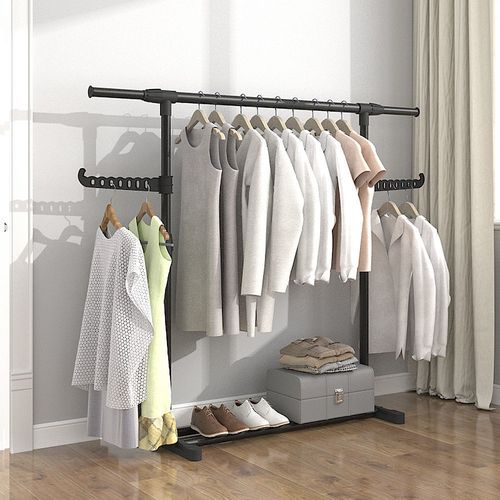 家用晾衣架落地卧室阳台挂晒衣服架子简易宿舍室内折叠衣帽架立式