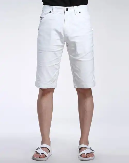 男款白色休闲短裤