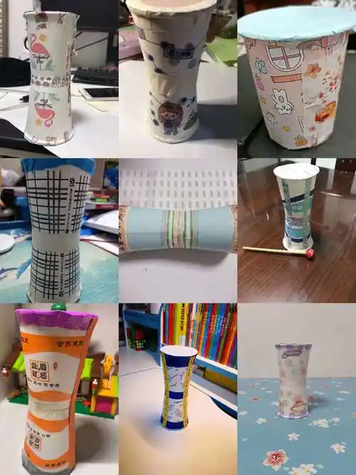 我们的自制环保小乐器闪亮登场了学生们在制作过程中锻炼了动手能力