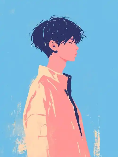 极简动漫风 | 男生头像 | 粉色系    #二次元新鲜事