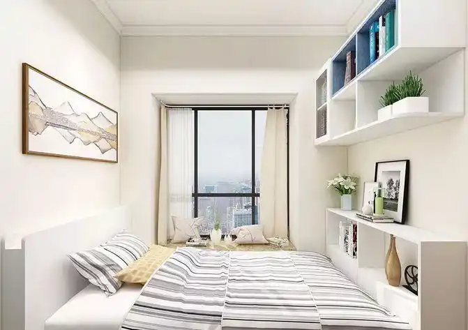 (床位收纳柜 吊柜)   床头定制防摔置物板,床尾定制收纳柜和吊柜