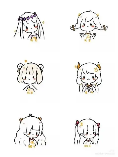 十二星座仙女简笔画
