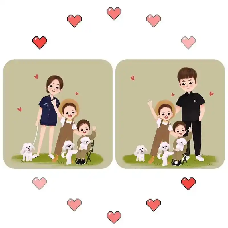 一家四口情侣头像(俩男宝)#一家四口亲子装 - 抖音