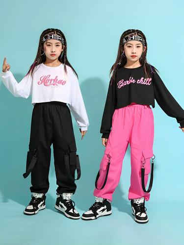 爵士舞服装女童舞蹈演出服套装秋款儿童街舞潮服小女孩跳jazz衣服