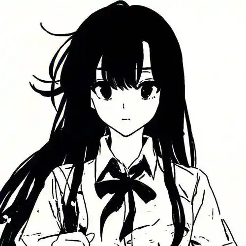 动漫女头黑白风动漫女生头像