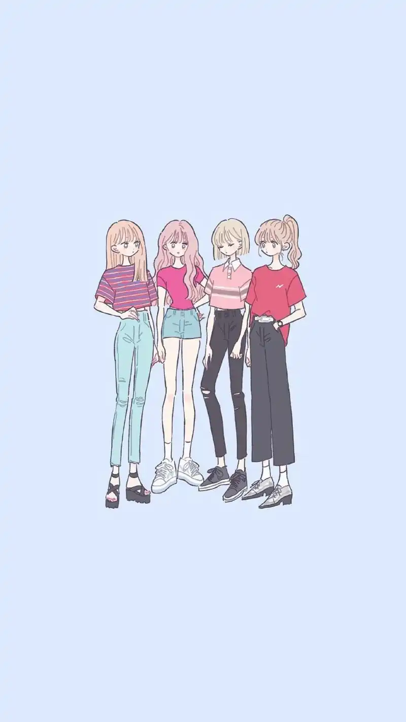 闺蜜专属少女心动漫插画,动漫-手机壁纸