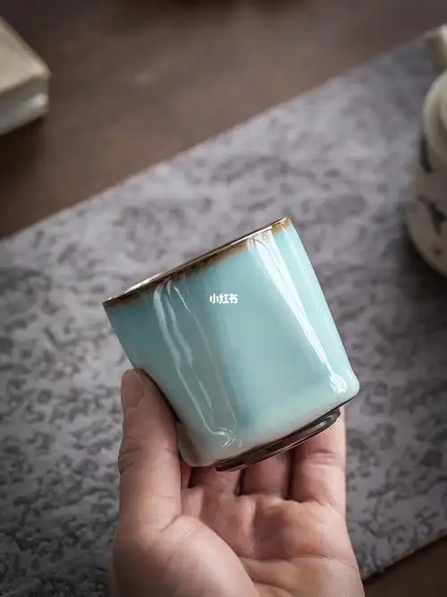 一个高颜值的主人杯官窑铜钱品茗杯