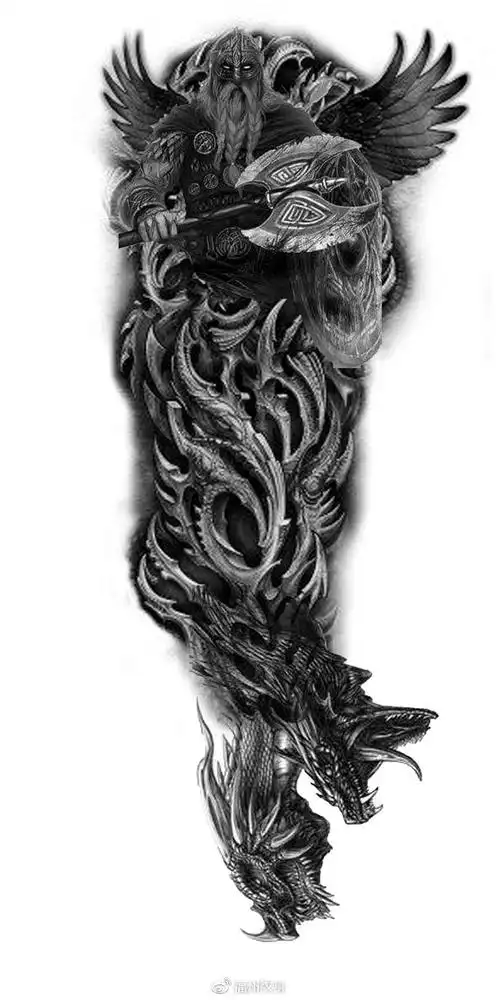 手臂写实类纹身手稿