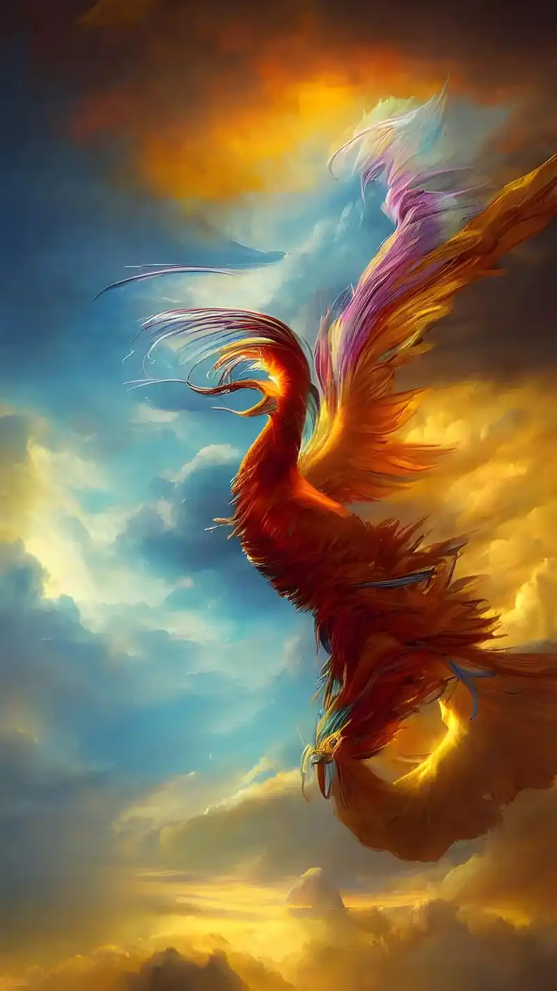 凤凰一飞冲天#壁纸 #ai绘画  - 抖音