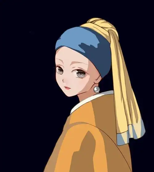 带珍珠耳环的少女