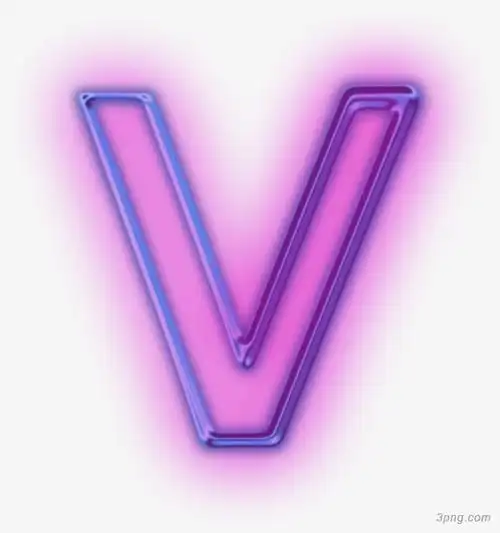 紫色发光字母v