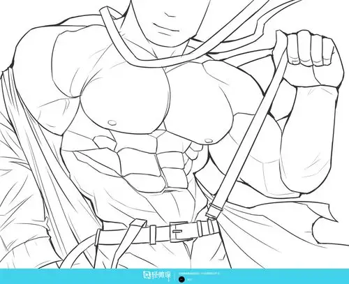 临摹男性肌肉角色人物肌肉绘画训练