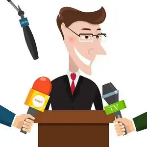 新闻发布会.实况报道, 实况新闻概念.矢量插图照片