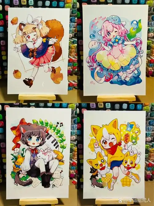 q版动漫男女/可爱人物绘画分享马克笔