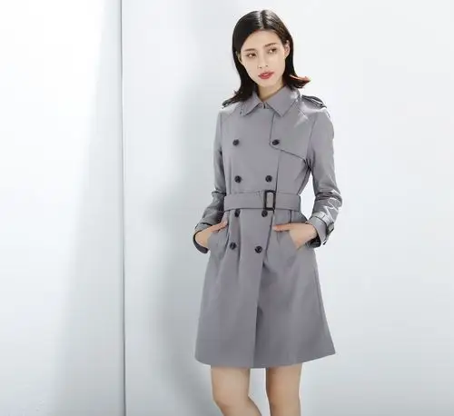 修身显瘦_白羊家 春秋长款修身显瘦品质风衣女款风范女装外套优惠券