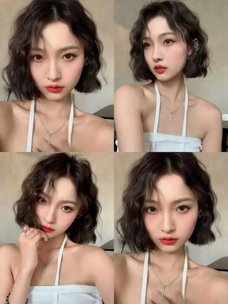 女生都爱短发发型"泡面头"          0269♀15这款短发发型女孩