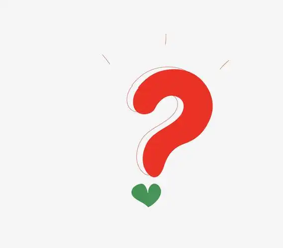 爱心图案的水彩问号