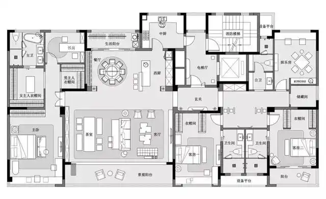 户型效果是大开间,短进深,内部空间既实用又典雅,让我们详细来看一下.