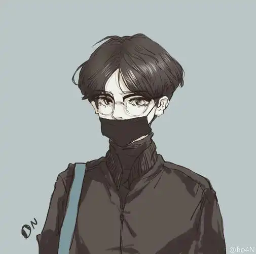 头像男头漫头中分美男高冷霸气口罩