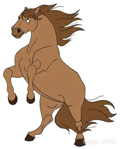 卡通农场动物.可爱的马微笑.eps 10 矢量图