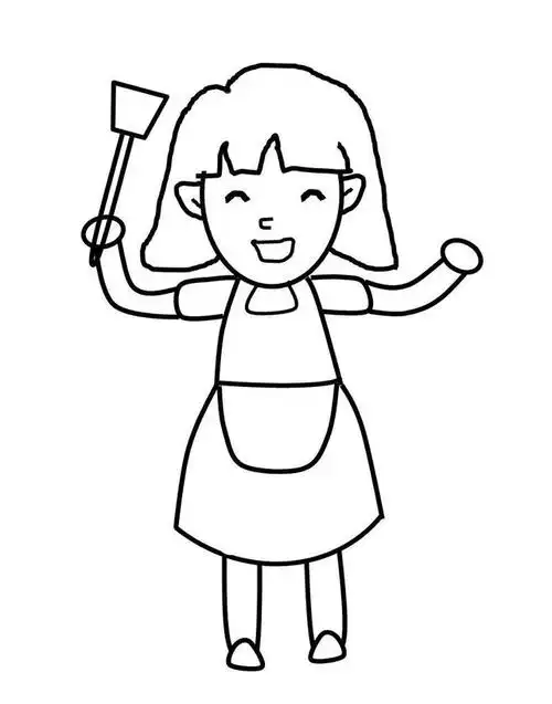 会画线就能画的母亲节简笔画我的妈妈