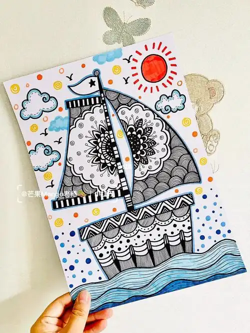 马克笔创意线描帆船77